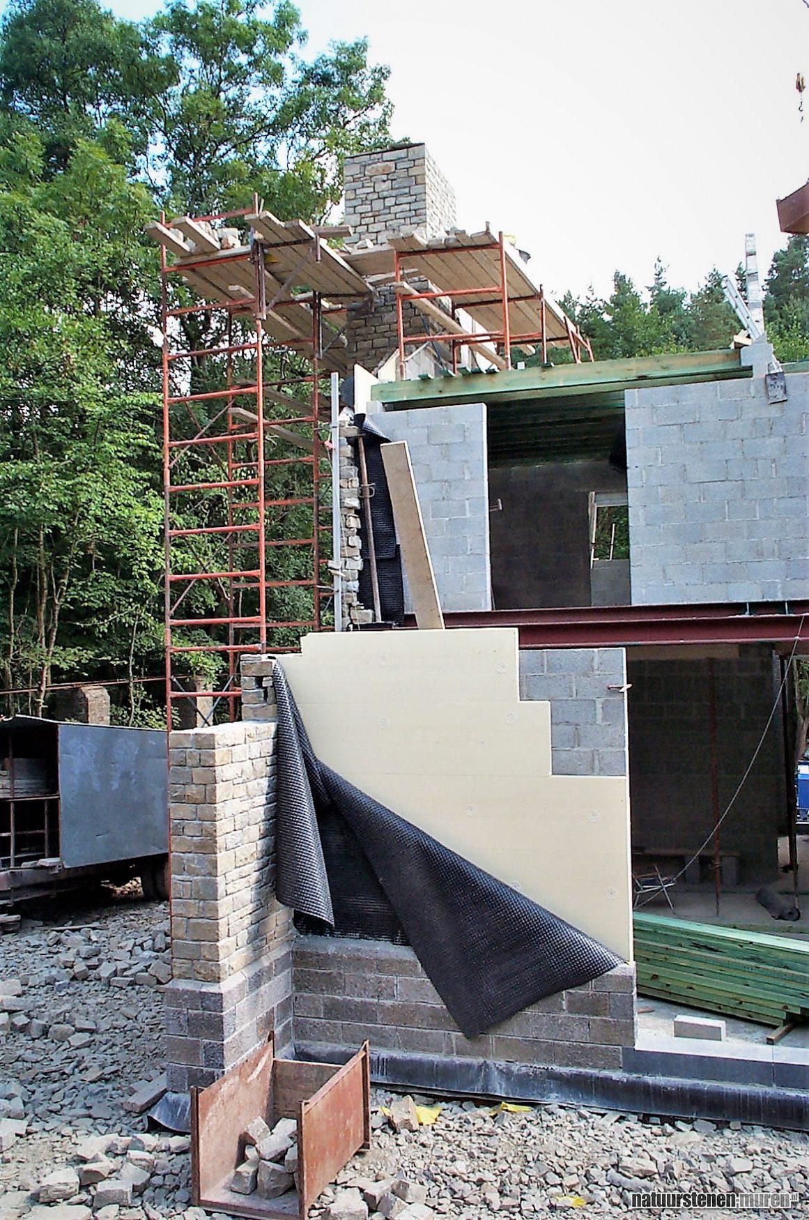 Muur Natuursteen Fundatie - Natuurstenen Muren, Brokken, Stapelbrokken